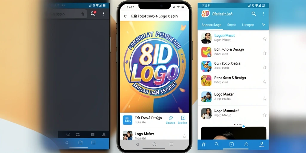 Tampilan antarmuka aplikasi Logo Maker 8ID yang user-friendly.