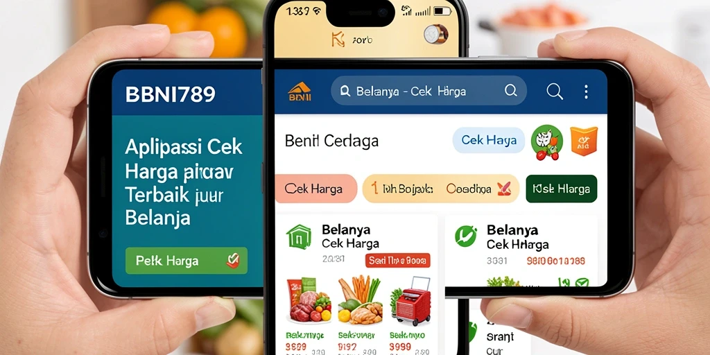 Antarmuka aplikasi BNI789 untuk cek harga produk.