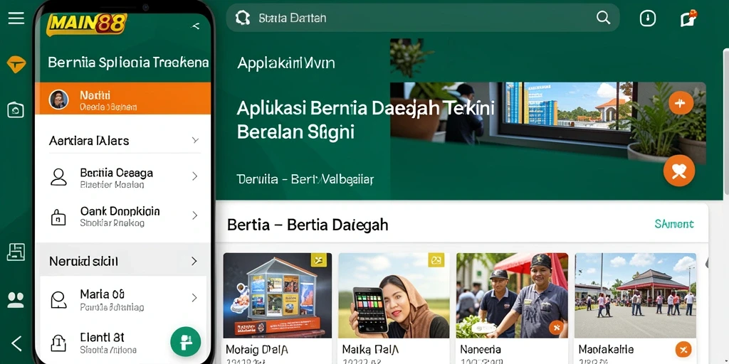 Tampilan antarmuka aplikasi MAIN88 yang menarik dan informatif.