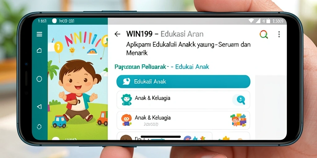 Tampilan antarmuka aplikasi WIN199 yang interaktif dan ramah anak.